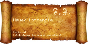 Hauer Hortenzia névjegykártya